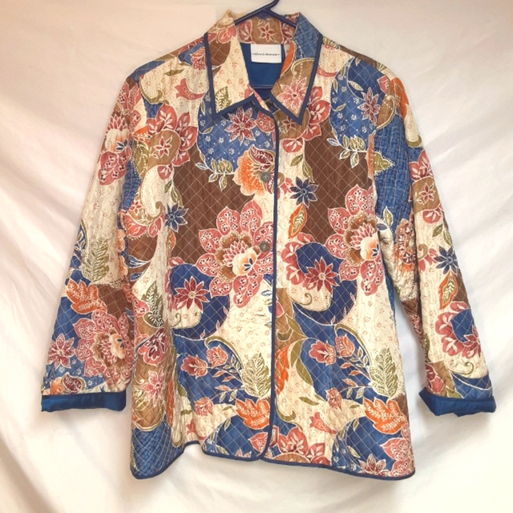 ALFRED DUNNER VINTAGE 100% SILK Grand Canyon  Multicolor Jacket/ Womens 14.